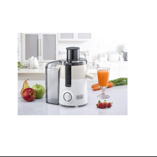 Black+Decker 250W Juicer Extractor with Large Feeding Chute, 2 Years  Warranty - White/Grey